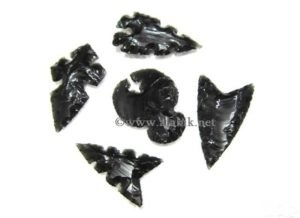 Mix Design Black Obsidian Carved Arrowheads-Agate Arrowheads